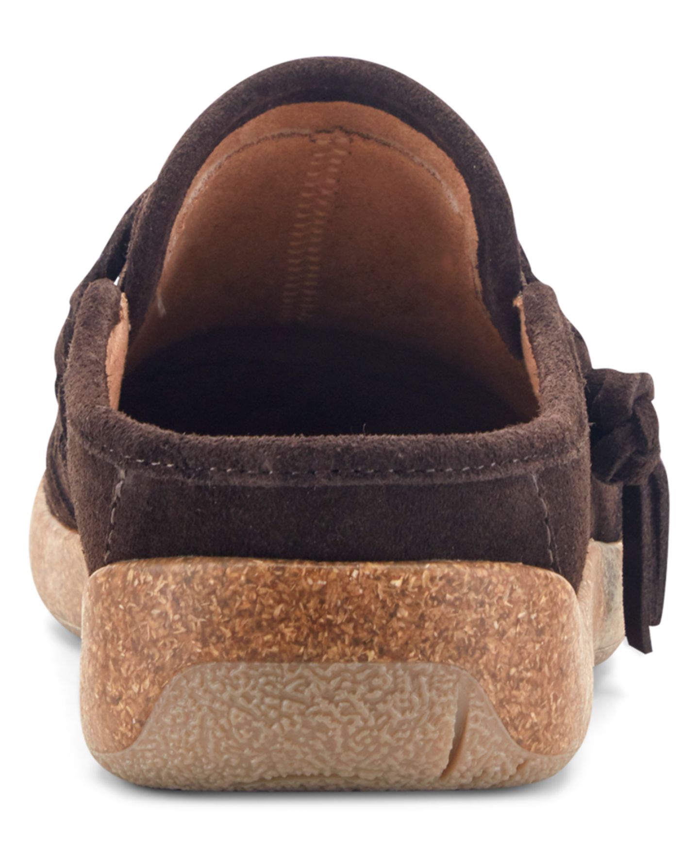 Женские сабо Earth Rosalin Suede Braided Slip-On, цвет: Тёмный коричневый замшевый — фото 3