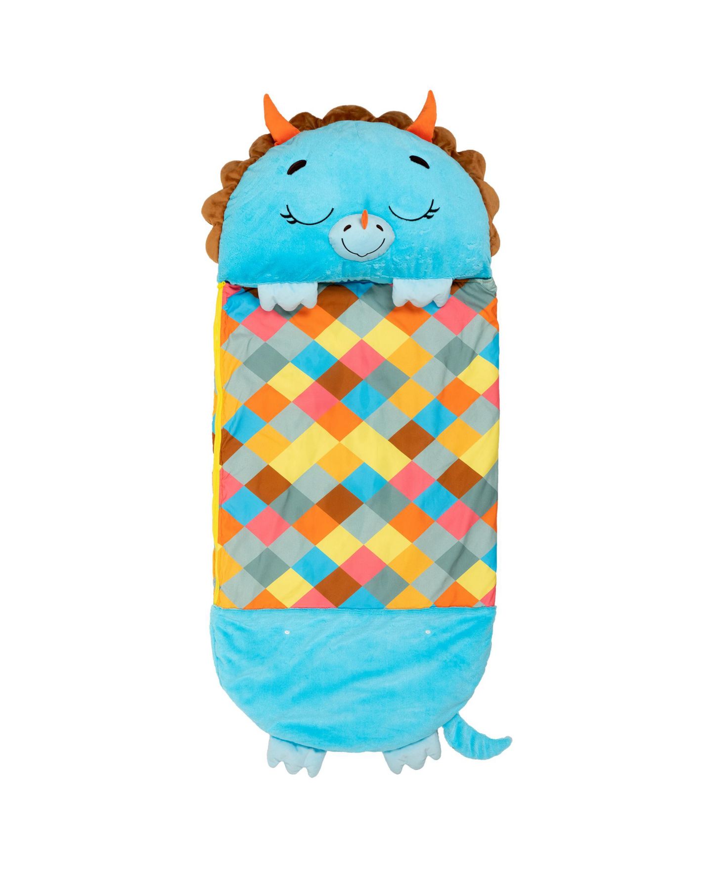 Детские мягкие игрушки Happy Nappers Triceratops Timmy Medium Pillow and Sleep Sack, цвет: Синий — фото 10