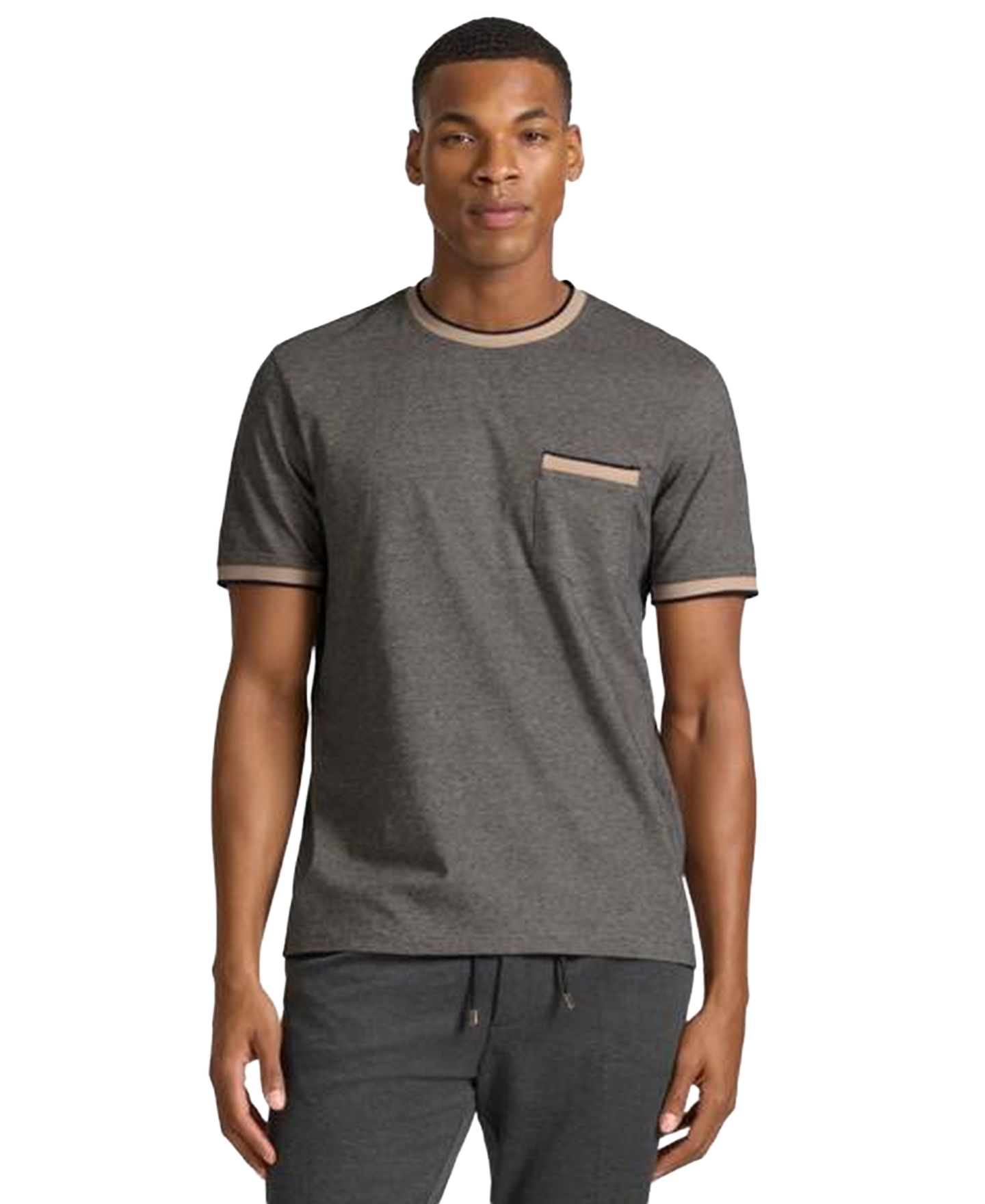 Мужская футболка Ted by Ted Baker Fitzroy Jacquard Classic-Fit Crewneck, цвет: Чёрный — фото 1