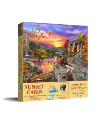 Sunset Cabin 1000-Piece Large-Piece Jigsaw Puzzle, Ages 14+