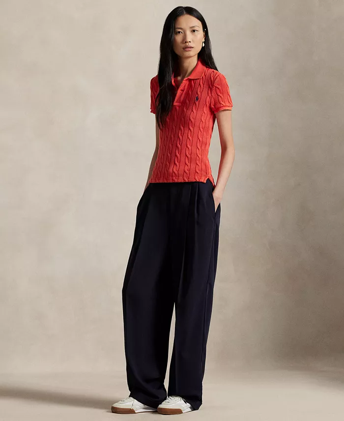Women's Cable-Knit Polo Shirt - thumbnail 8