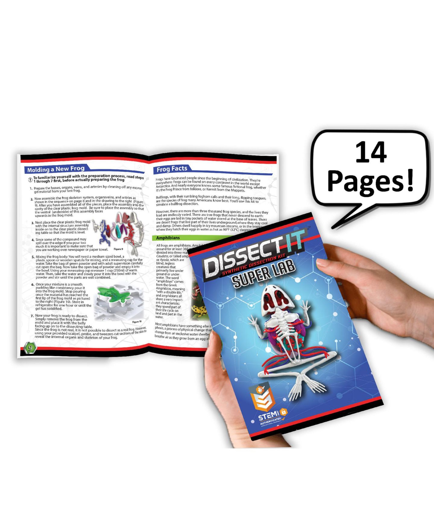 Детские игрушки Dissect-It Deluxe Super Frog Lab Realistic Dissection Science Kit, Ages 6+ — фото 6