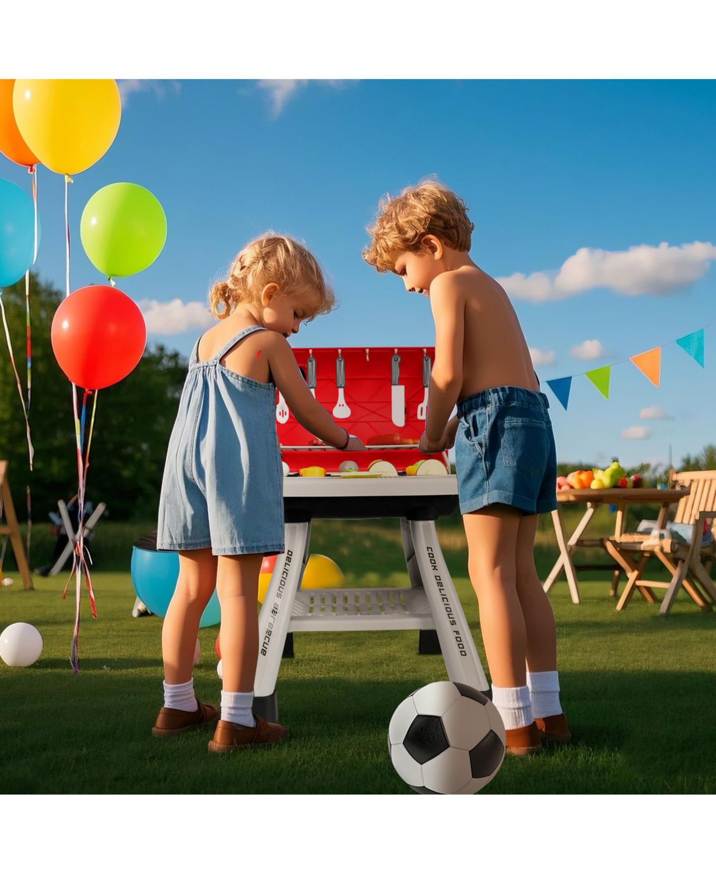 Детская игрушка Easy Playhouse BBQ Grill Realistic Smoke, Sound & Light 41-Piece Playset, Ages 3+, цвет: Open Miscellaneous — фото 7