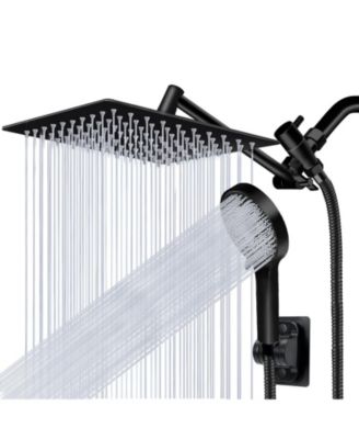 10" Shower Head Rain Handheld Spray Extension Arm Flow Regulator Bathroom System