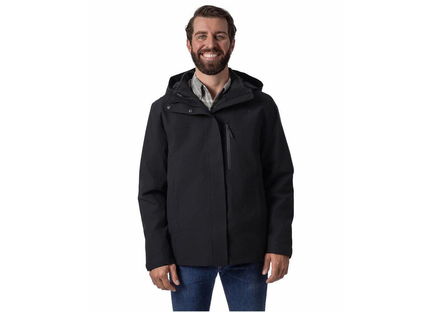 Мужская куртка ororo River Ridge Heated 3-in-1, цвет: Чёрный — фото 1