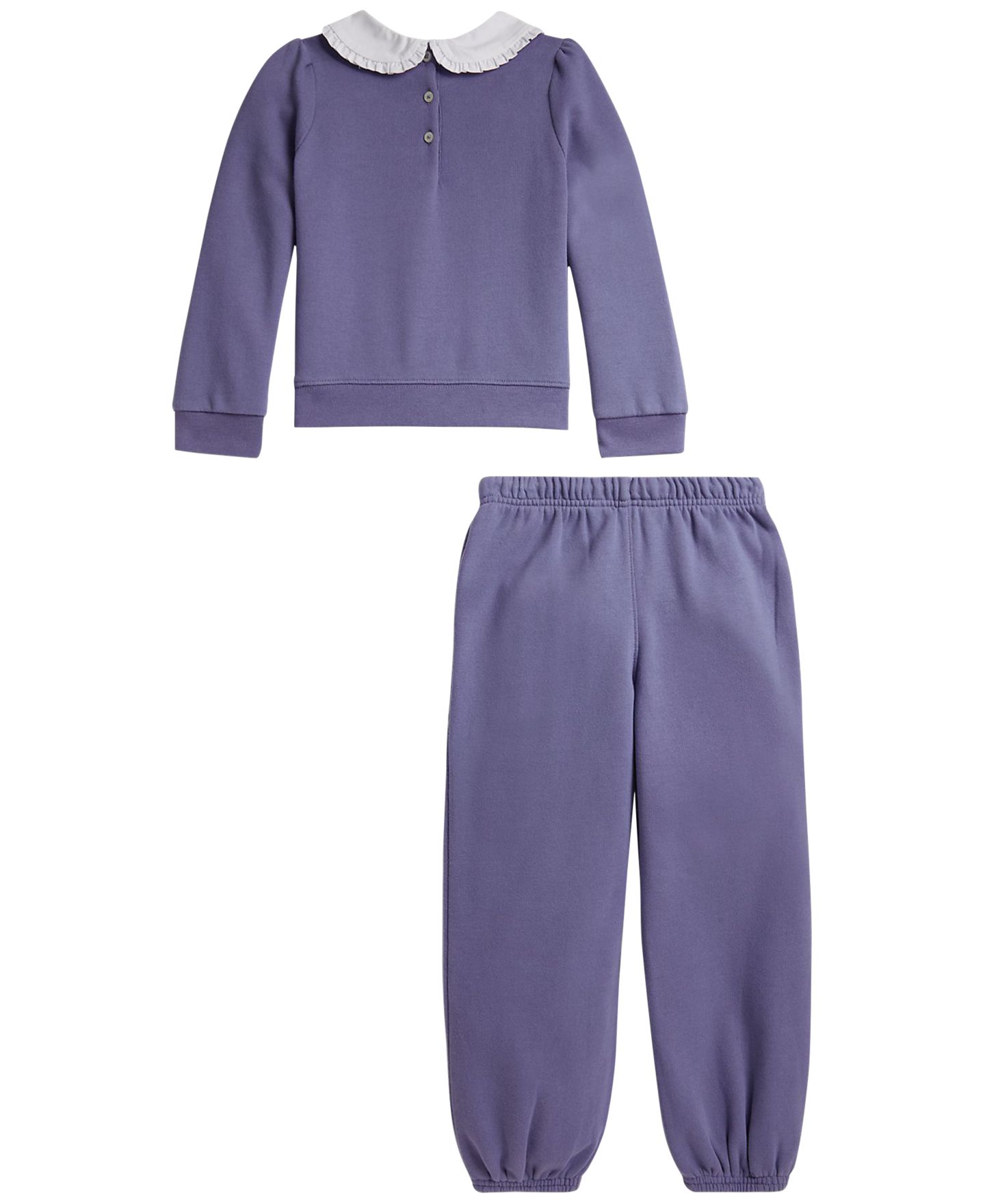 Детский комплект Polo Ralph Lauren: флисовый свитшот с логотипом и брюки, 2T-6X, цвет: Фиолетовый — фото 2