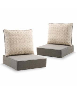 2 Set 6inch Thick Outdoor Chair Patio Cushions 24 x 24 Inch Deep Seat Waterproof Chair Cushions