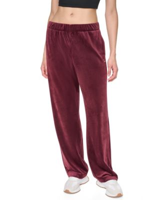 Women's High-Rise Velour Straight Leg Pants