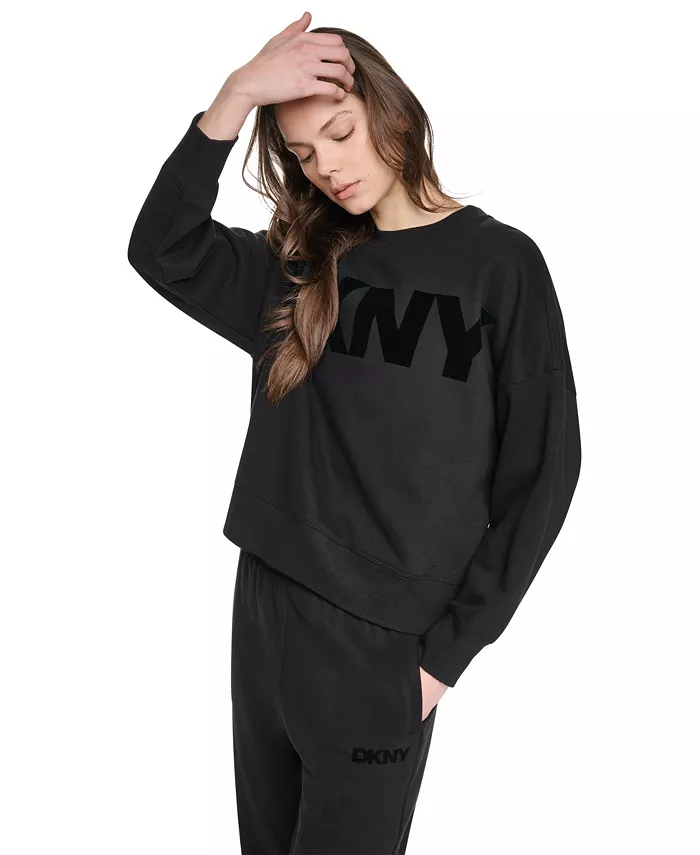 Women's Oversized Graphic Blouson-Sleeve Pullover Sweatshirt - thumbnail 3