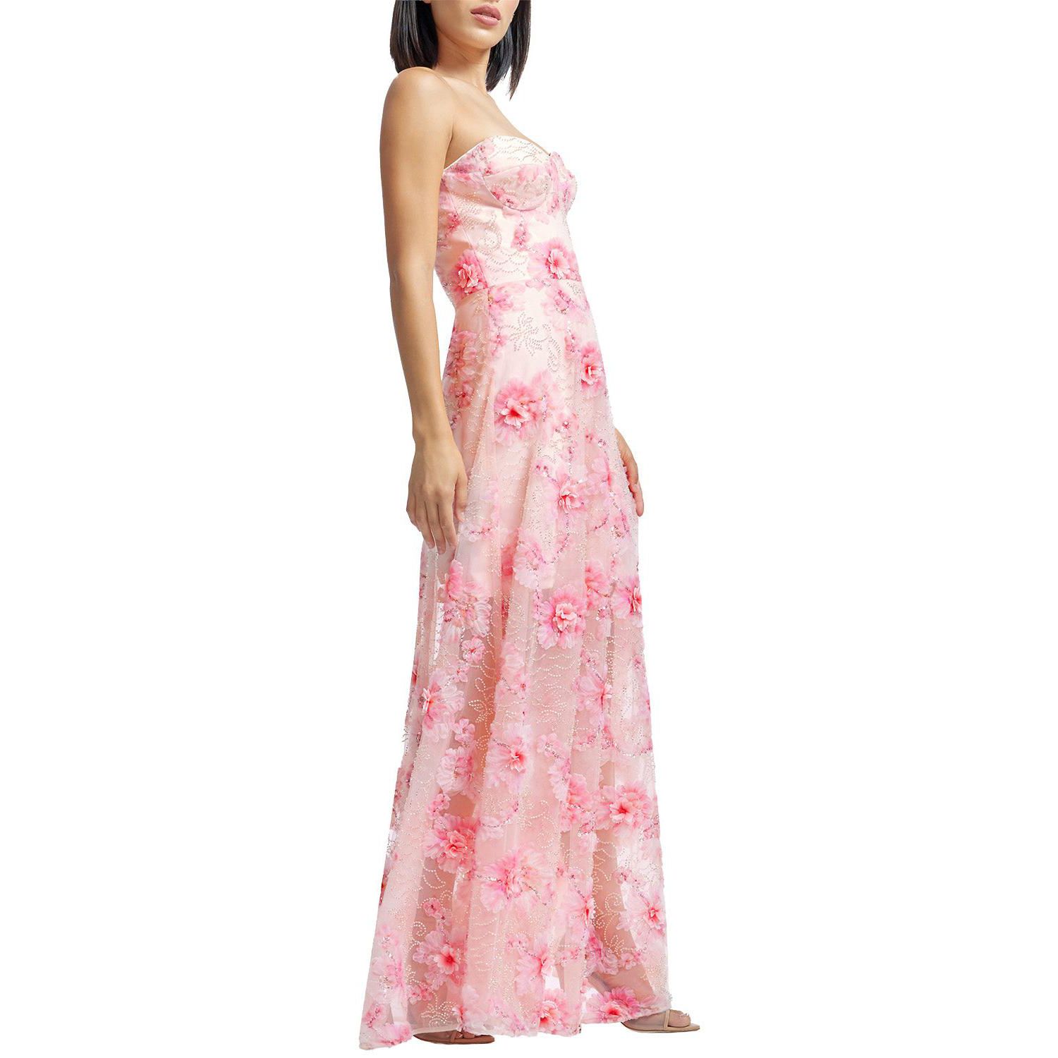 Women's Connor Strapless Sweetheart 3D Floral Gown