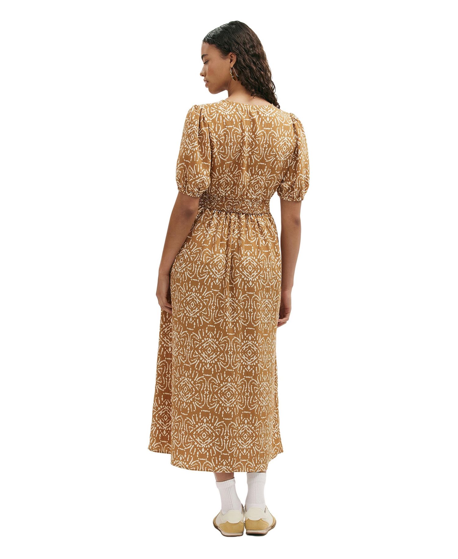 Women's Kiara Printed V-Neck Short-Sleeve Midi Dress
