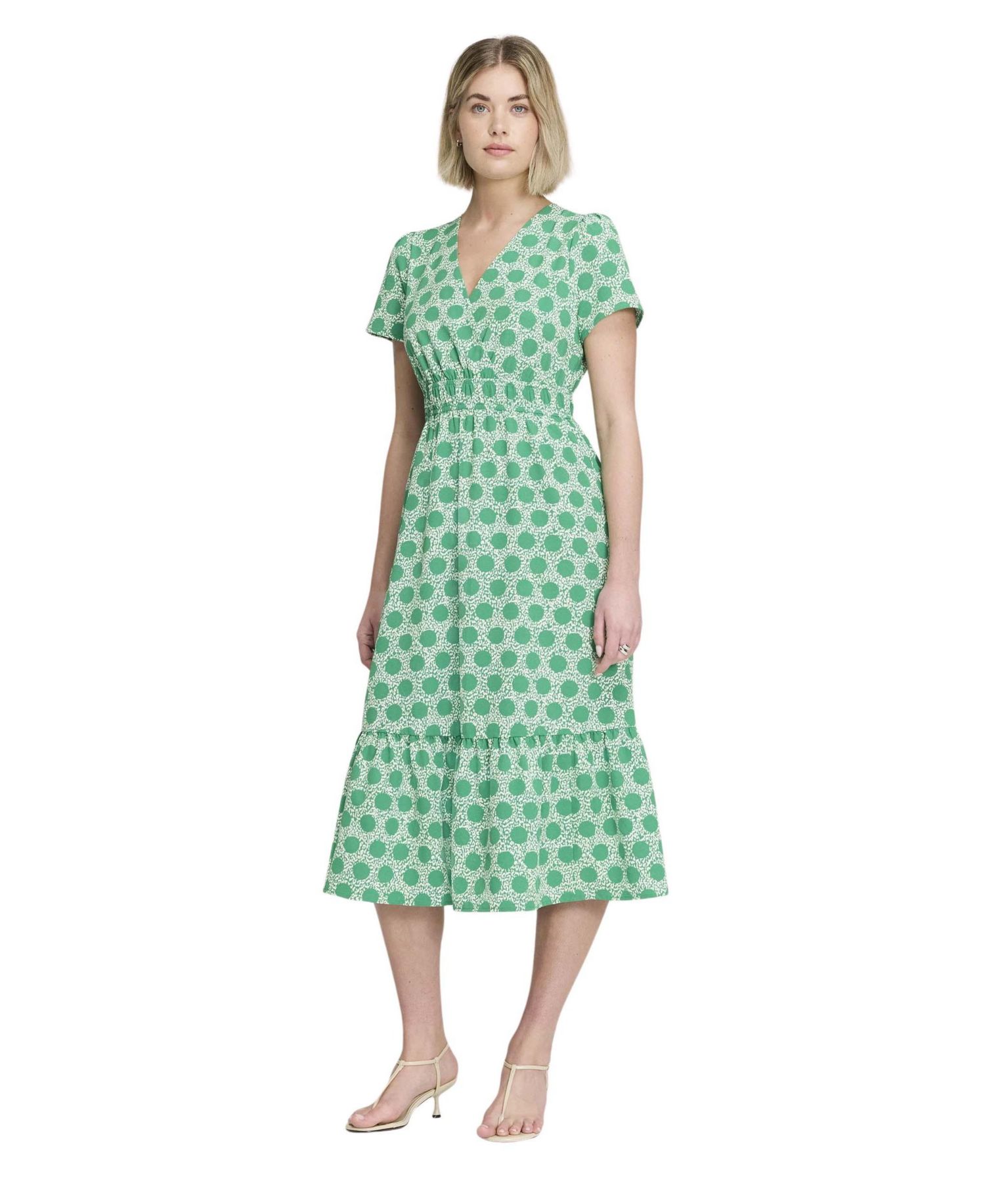 Women's Deena Wrap Tiered V-Neck Midi Dress
