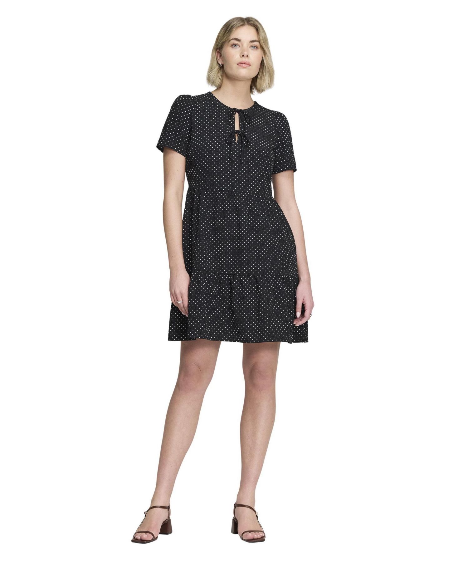 Women's Lola Tie-Front Tiered Short Dress