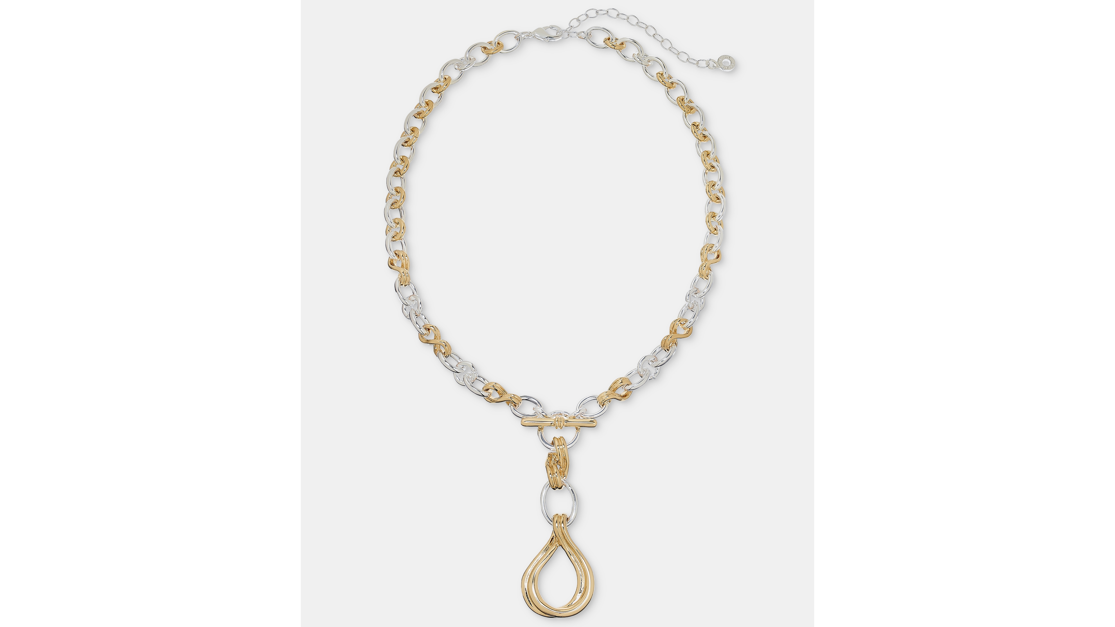 Anne Klein Two-Tone Twisted Interlock Y-Neck Necklace, 16" with 3" Extender
