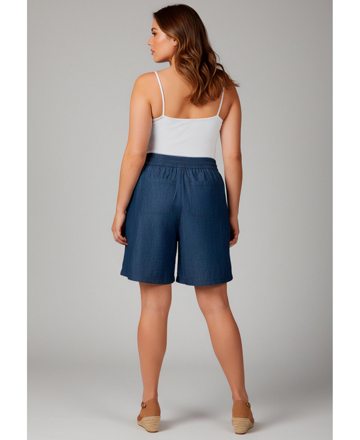Avenue Plus Wide-Leg Drawstring Short