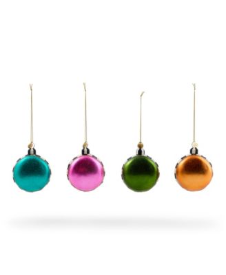 Confetti Macaroon Glass Ornaments, Set of 4