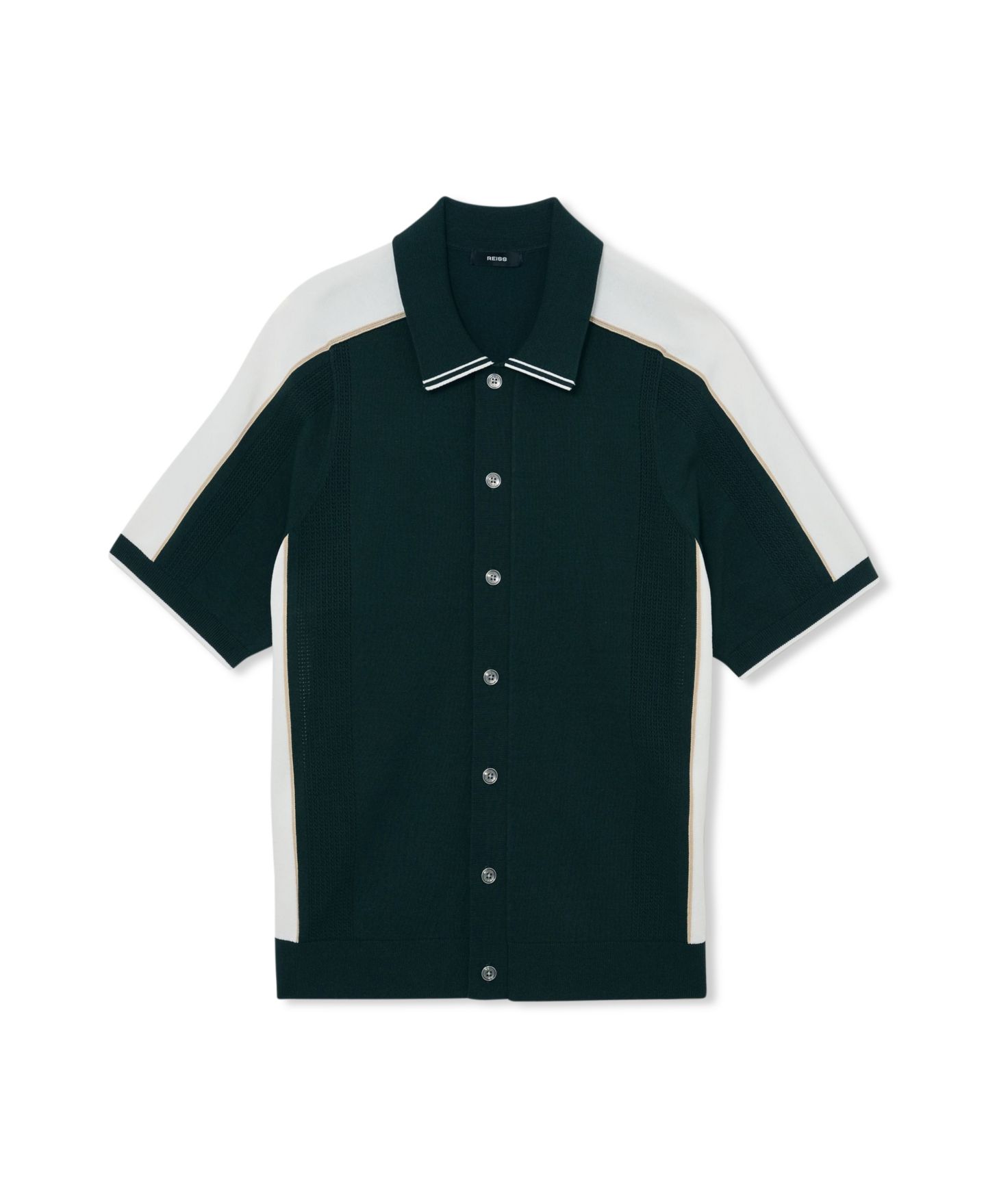 Мужская рубашка REISS Farley Slim-Fit Colour-Block Polo Collar — фото 5