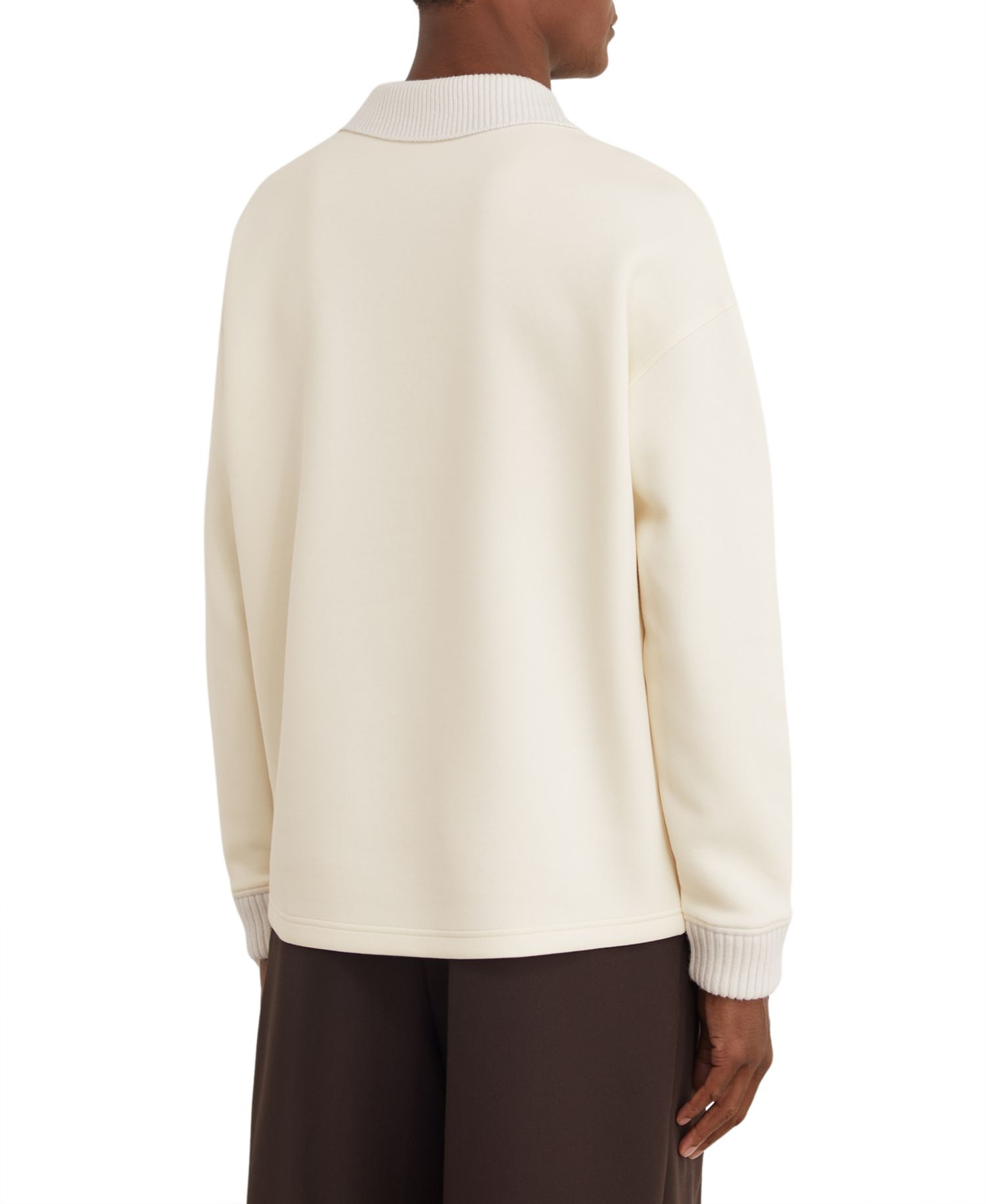 Men's Beaton Premium Interlock Cotton-Blend Dropped-Shoulder Open-Collar Sweatshirt