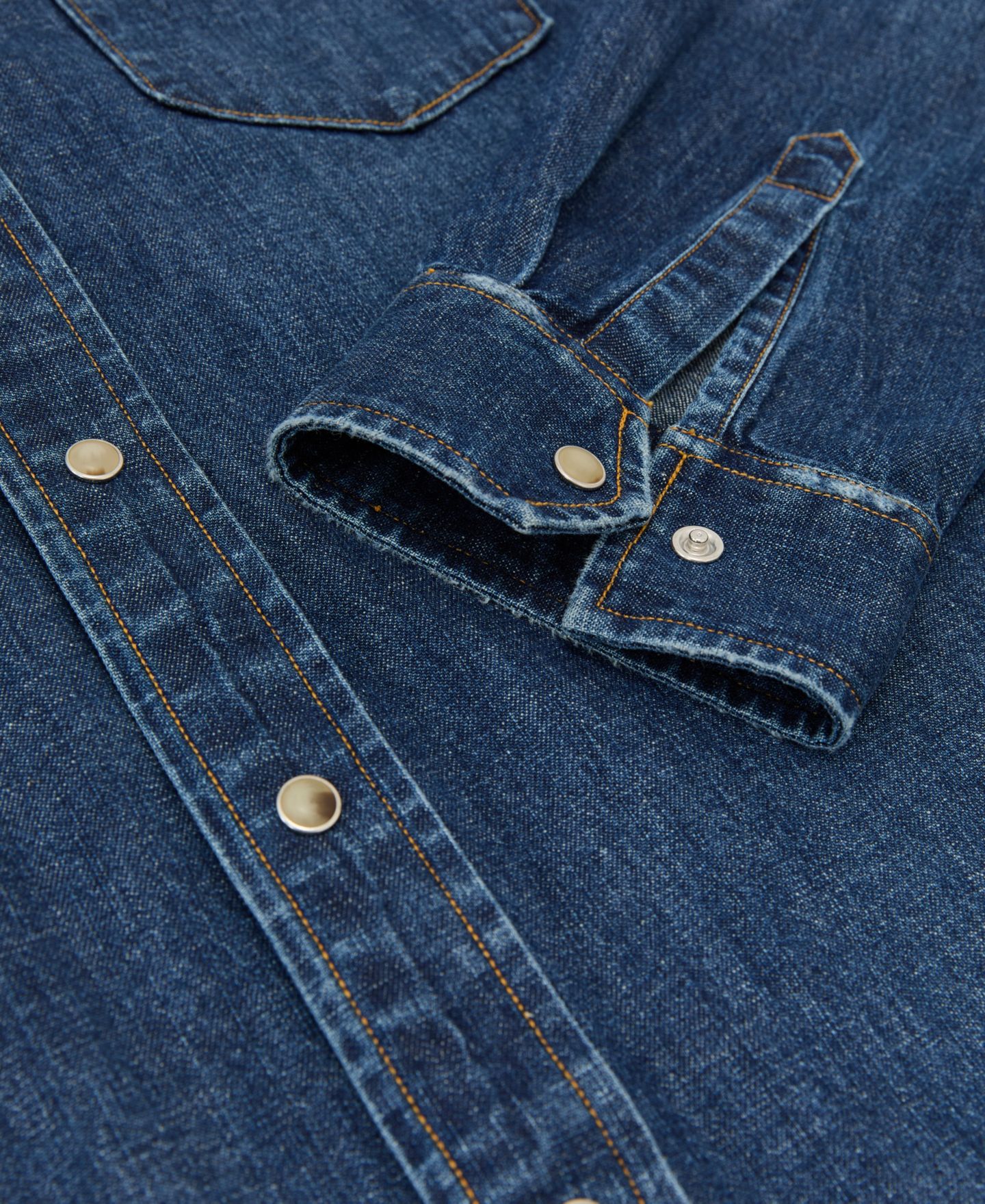 Мужская рубашка REISS Mountain Western Long-Sleeve Regular-Fit Denim — фото 4