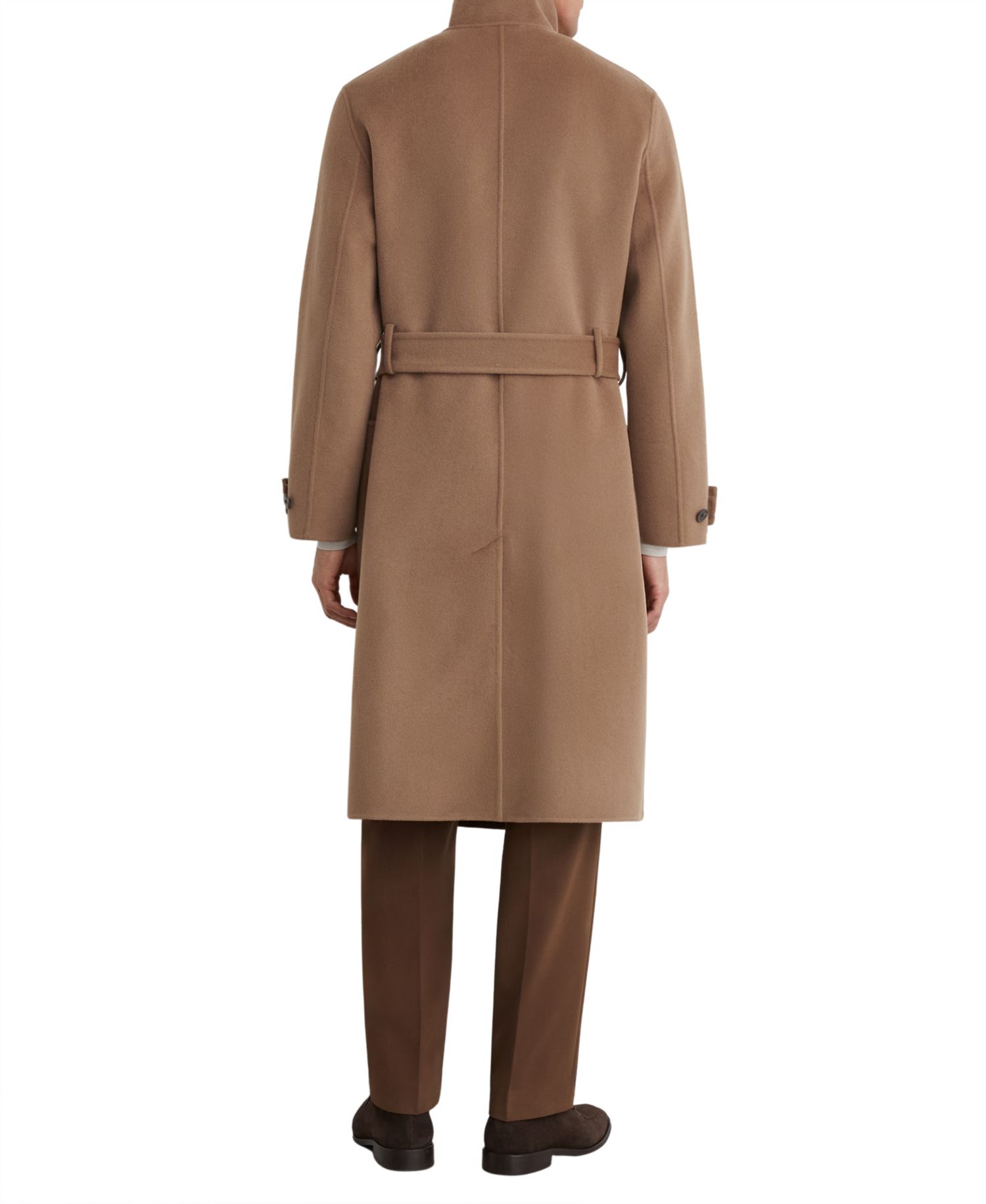 Men's Selation Wool-Blend Belted Long Overcoat