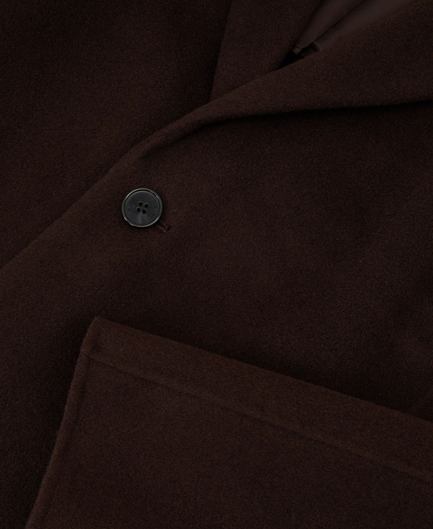 Мужское пальто REISS Knight Single-Breasted Wool-Blend Brushed Overcoat, цвет: Тёмный коричневый — фото 4