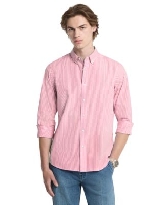 Men's Striped Stretch Regular-Fit Cotton-Blend Button-Front Shirt
