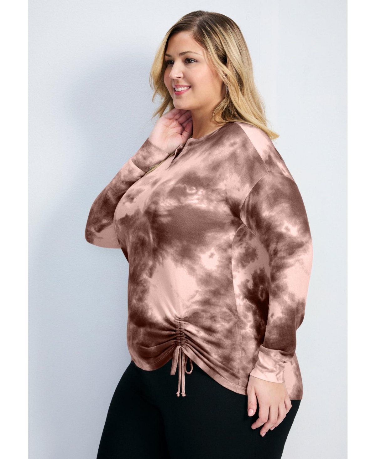 Avenue Women's Plus Skylar Tie Dye Hacci Top