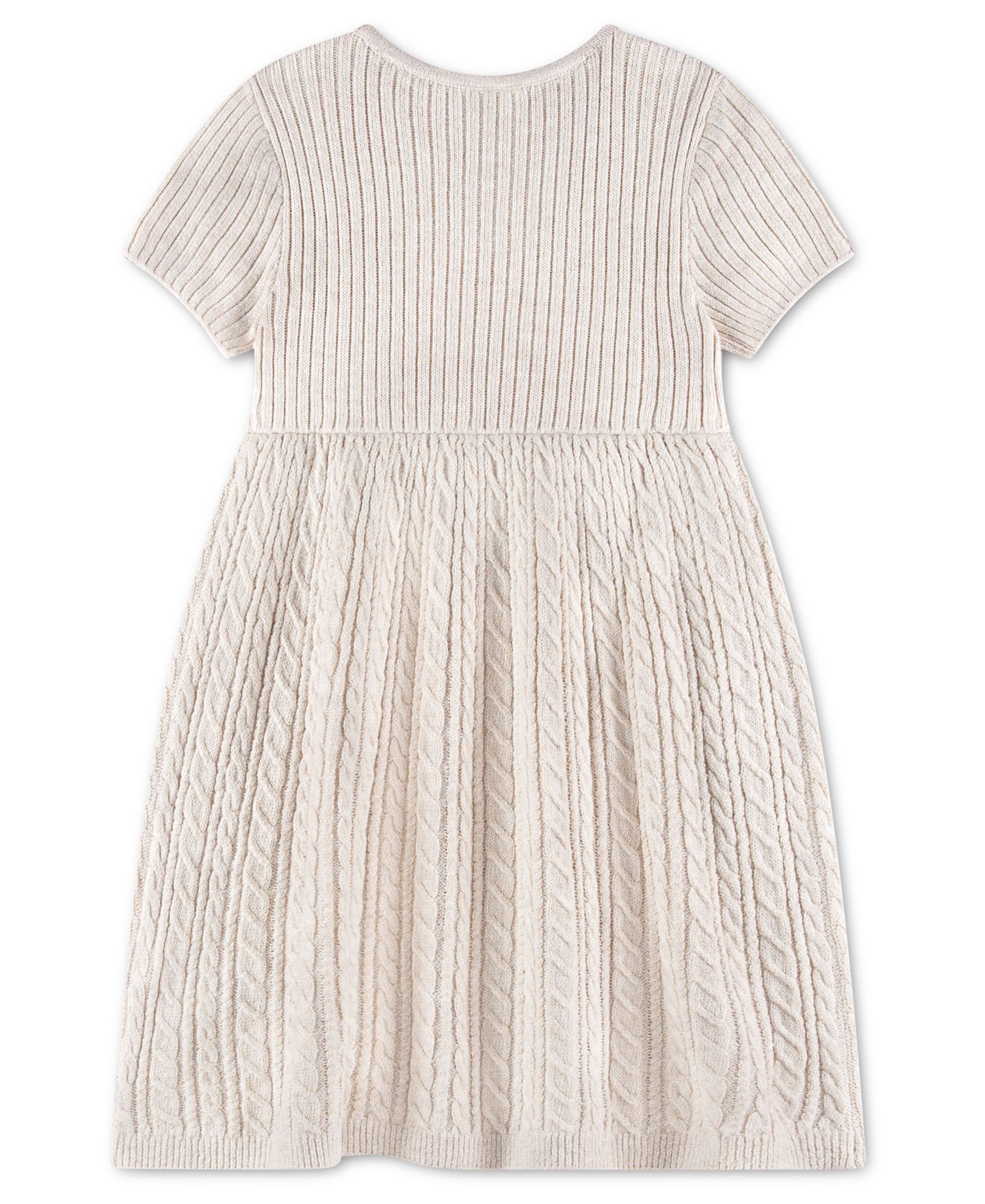 Платье abercrombie kids Short-Sleeve Babydoll Short-Sleeve Sweater Dress для девочек, цвет: Овсяный меланжевый — фото 2