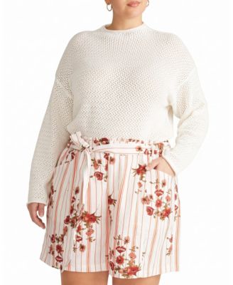 Plus Size Positano Pointelle Long-Sleeve Sweater