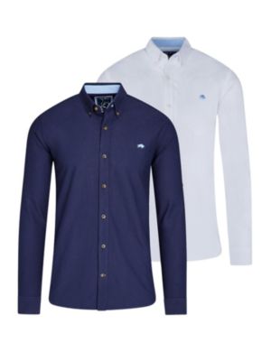 Men's Classic 2 Pack Long Sleeve Oxford Casual shirts