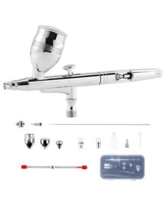 Dual-Action Gravity Feed Airbrush Gun with 0.3 and 0.5 mm Nozzles and Copper Cups