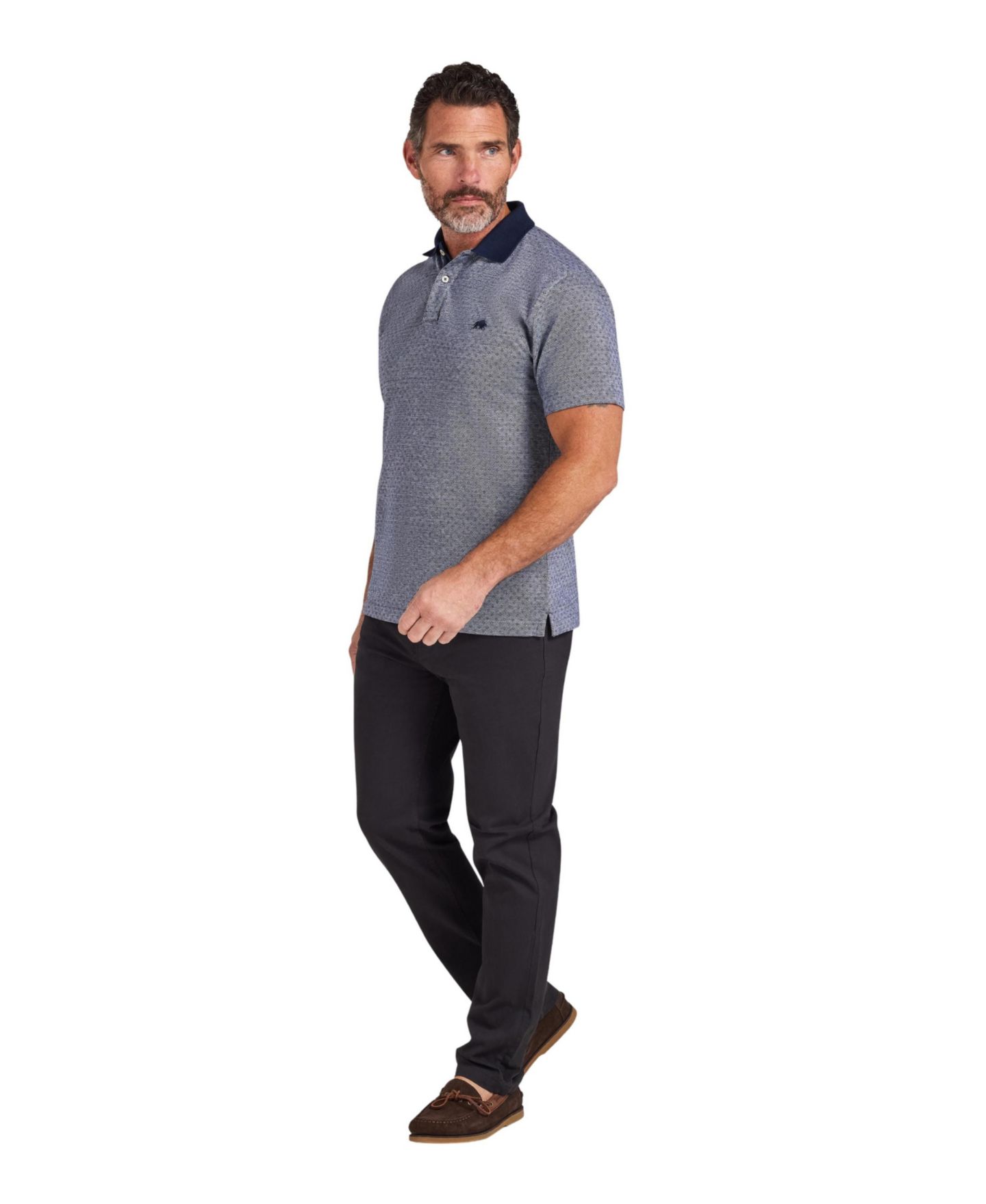 Мужское поло Raging Bull Big & Tall Short-Sleeve Dobby Jersey Polo Shirt, цвет: Тёмно-синий — фото 6