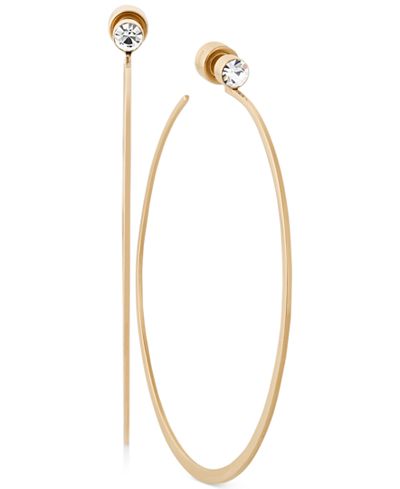 earrings hoop kors michael accented crystal gold jewelry watches