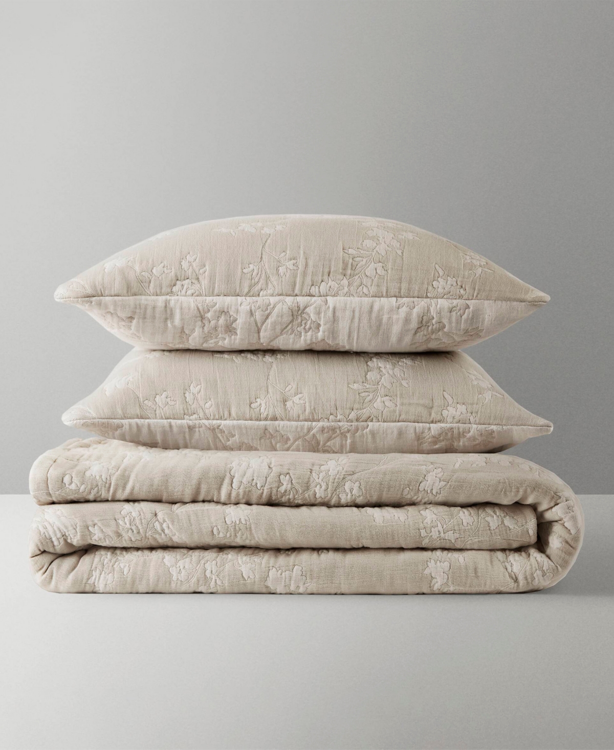 Harbor House Catalina Botanical Cotton Gauze Jacquard 3-Piece Quilt Set