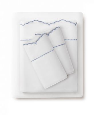 Brielle Scalloped Edge 300-Thread Count Cotton 4-Piece Sheet Set, California King