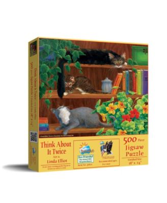 Think About it Twice 500-Piece Interlocking Floral Jigsaw Puzzle, Ages 15+
