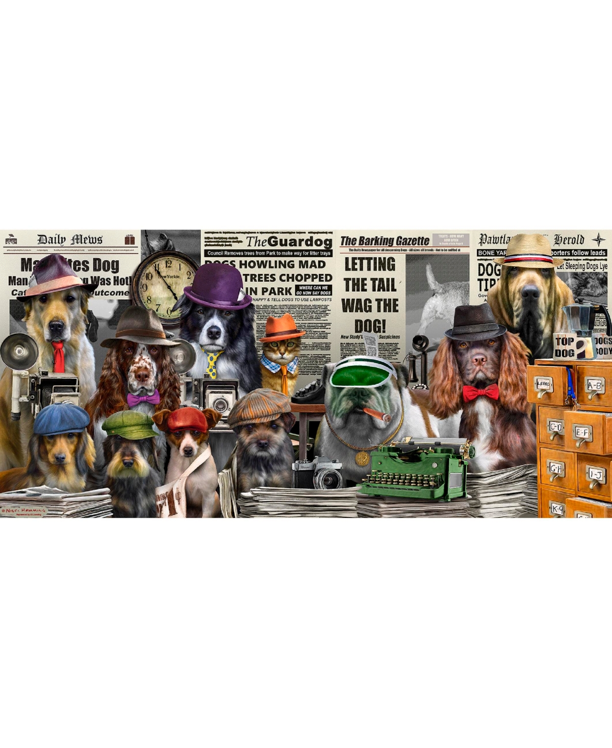 SunsOut NewsHounds Interlocking 1000-Piece Jigsaw Puzzle, Ages 15+