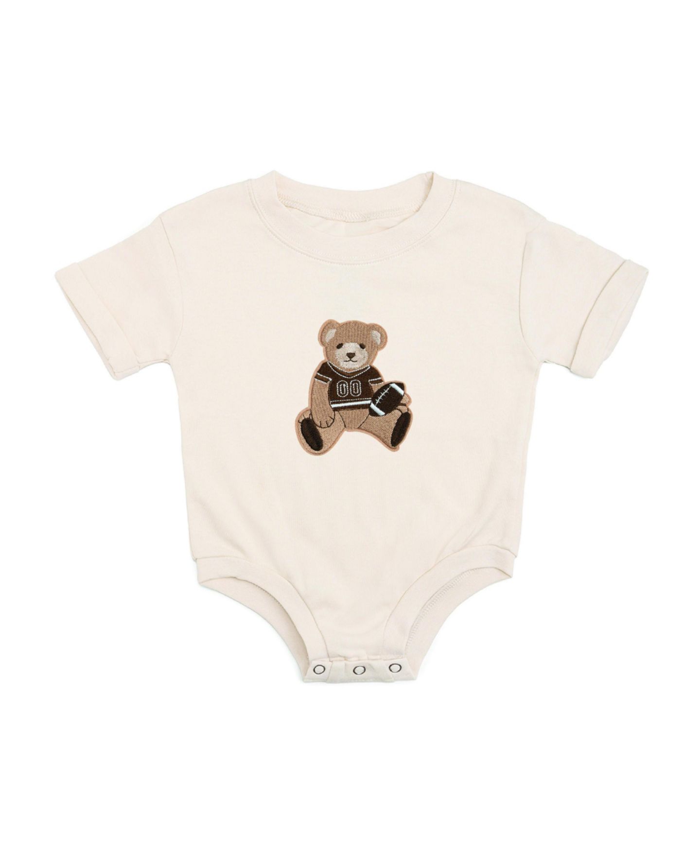 Комбинезон Sweet Wink Teddy Bear Patch Short Sleeve для мальчиков-малышей, цвет: Натуральный — фото 1