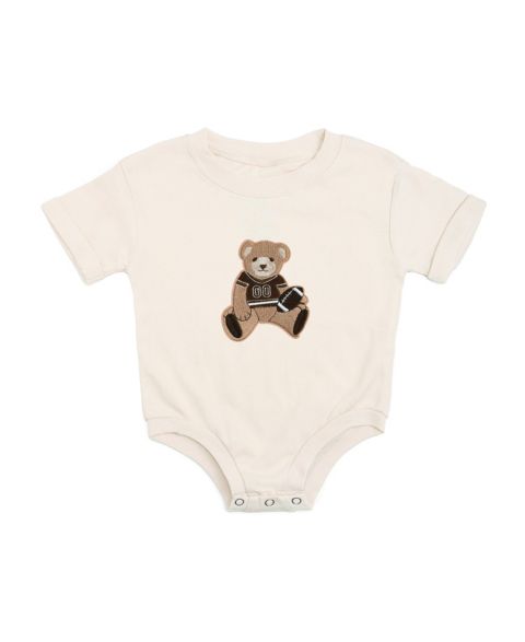 Комбинезон Sweet Wink Teddy Bear Patch Short Sleeve для мальчиков-малышей, цвет: Натуральный