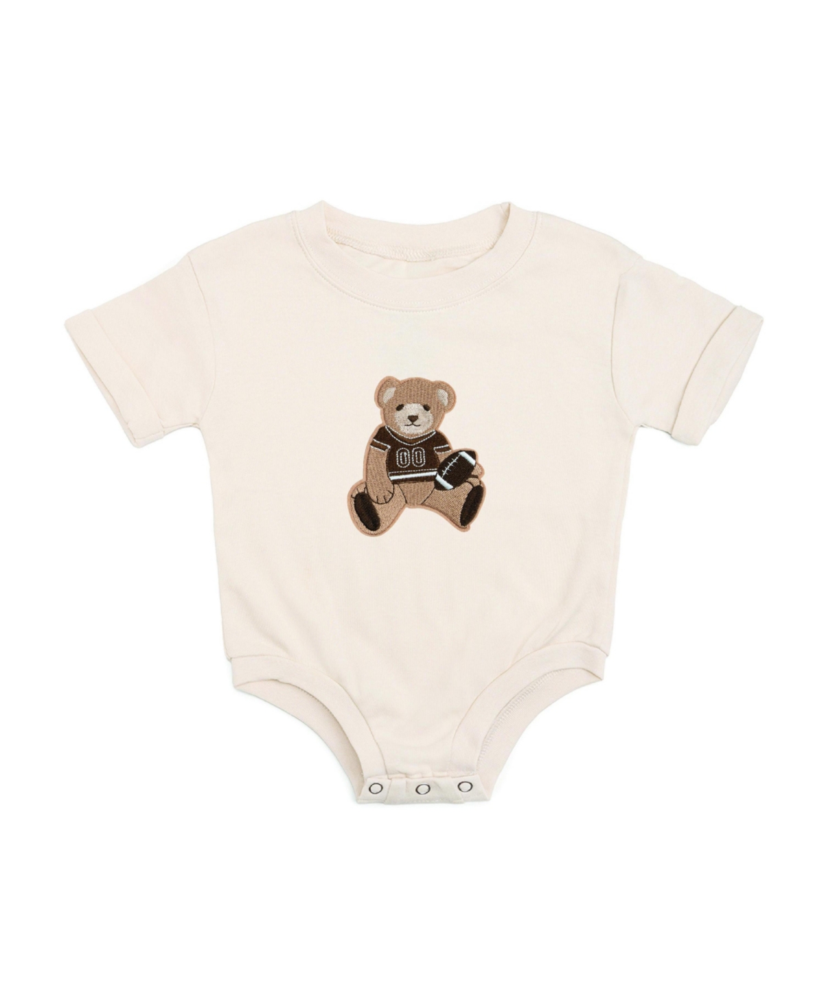 Sweet Wink Baby Boys Teddy Bear Patch Short Sleeve Romper