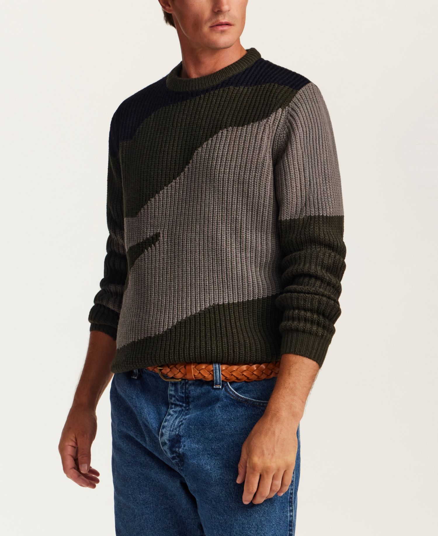 Men's Chunky Abstract Crewneck Sweater
