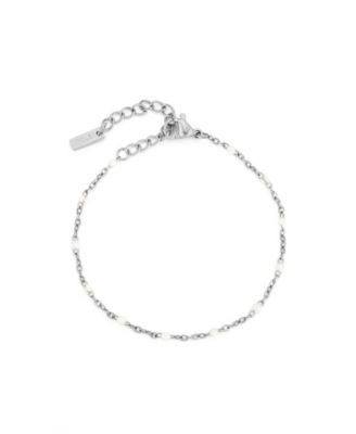 White Beaded Anklet