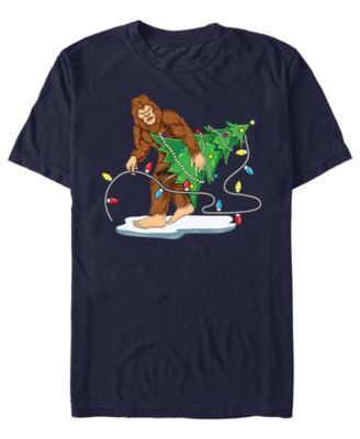Men's Bigfoot Christmas Cotton T-Shirt