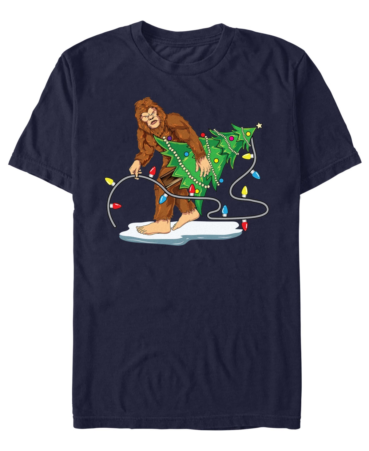 Fifth Sun Men's Bigfoot Christmas Cotton T-Shirt