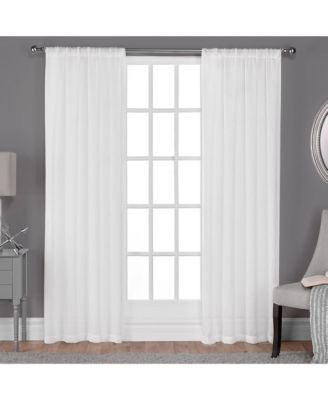 Belgian Textured Jacquard Sheer,  Curtain Panels (Set of 2)