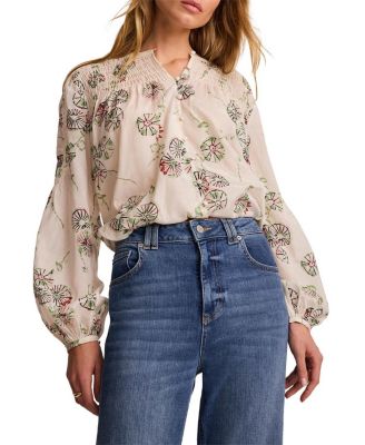 Women's Floral Smocked Peasant Blouse