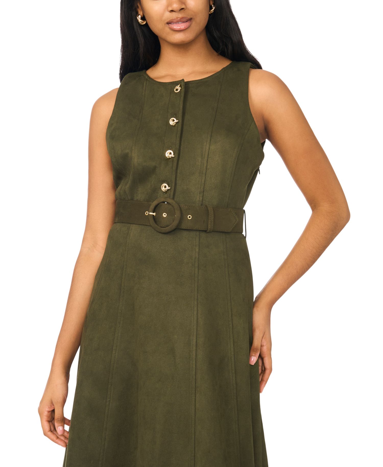 Women's A-Line V-Neck Midi Dress