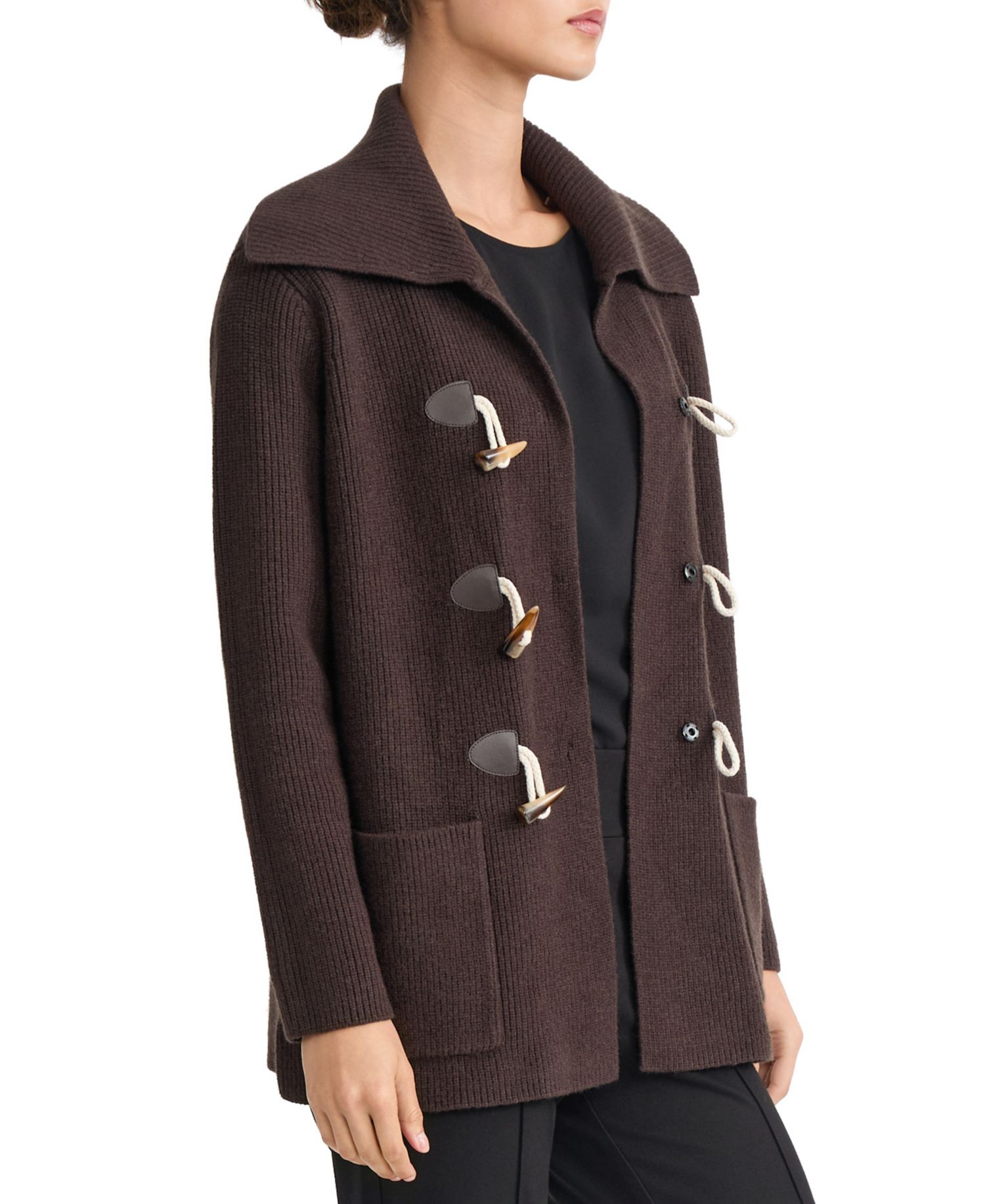 Women's Mid-Length Toggle-Front Collared Coat