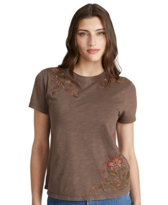 Women's Rosevine Embroidered Relaxed Short-Sleeve T-Shirt
