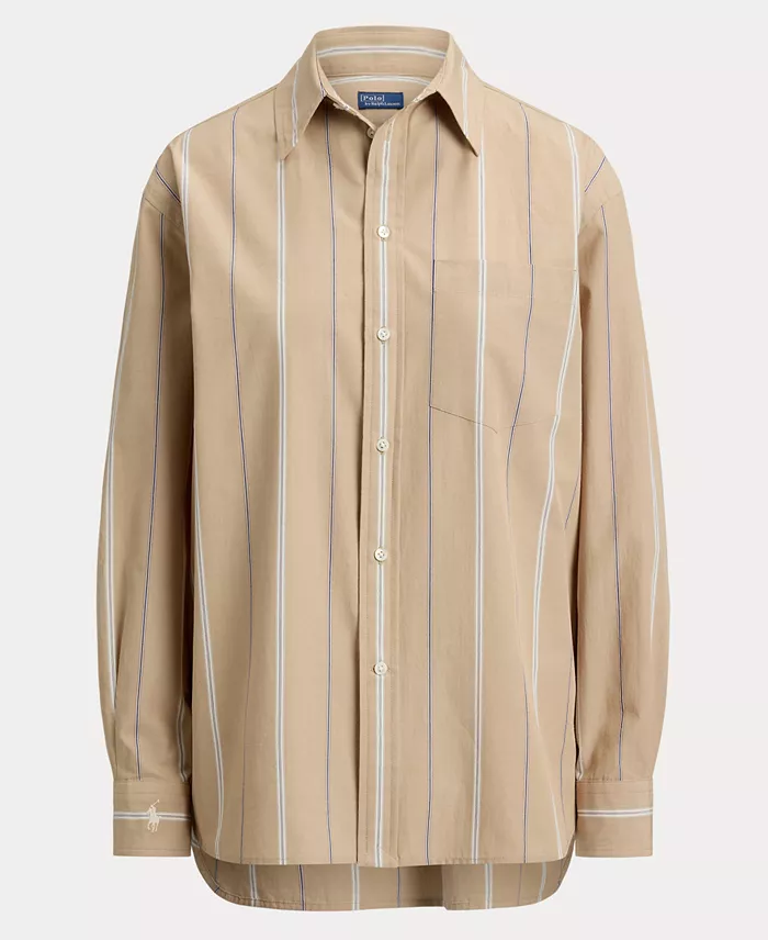 Women's Oversize-Fit Striped Cotton Shirt - thumbnail 5